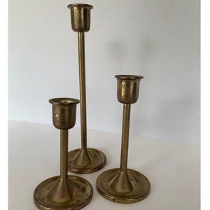 brass candle holder trio
